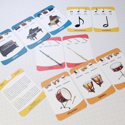 hrací karty KVARTETO - hudební nástroje a symboly