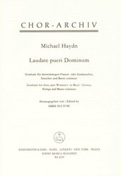 Laudate pueri Dominum by Michael Haydn for SSA + strings &amp; basso continuo / partitura