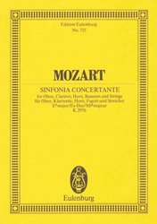 MOZART - SINFONIA CONCERTANTE Es-DUR, K 297b for oboe, clarinet, horn, basson and strings / partitura