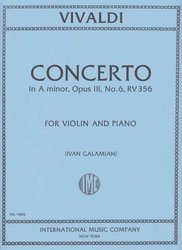 VIVALDI: CONCERTO A minor, Op. III, no.6, RV 356 / housle a klavír