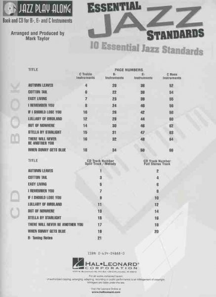 Hal Leonard Corporation JAZZ PLAY ALONG 7 -  JAZZ STANDARDS  +  CD