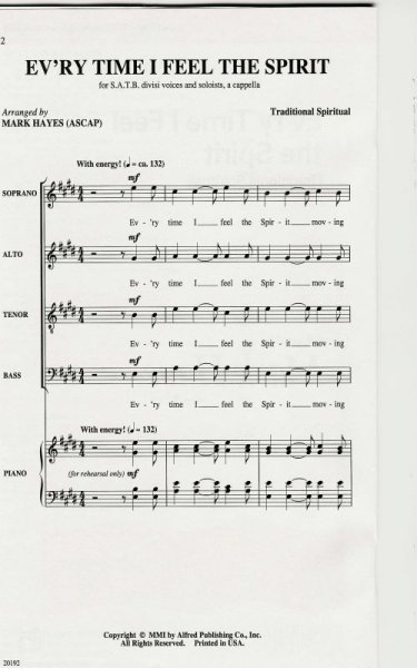 ALFRED PUBLISHING CO.,INC. EV´RY TIME I FEEL THE SPIRIT /  SATB*  a cappella
