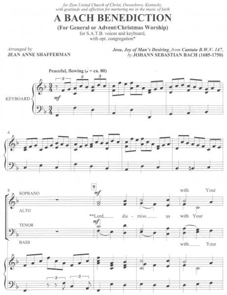 ALFRED PUBLISHING CO.,INC. A BACH BENEDICTION /  SATB*