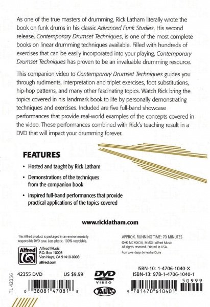 ALFRED PUBLISHING CO.,INC. Contemporary Drumset Techniques by Rick Latham - DVD