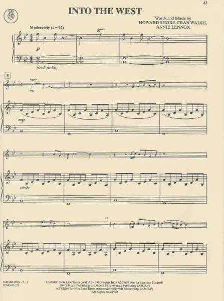 Warner Bros. Publications LORD OF THE RINGS - INSTRUMENTAL SOLOS  + CD klavírní doprovod