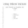 Absil: 5 Pièces faciles op.138 / klarinet (altový saxofon) a klavír