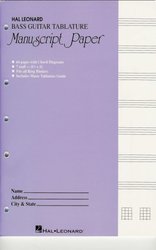 Hal Leonard Corporation MANUSCRIPT PAPER (Notový papír) - BASS GUITAR TABLATURE
