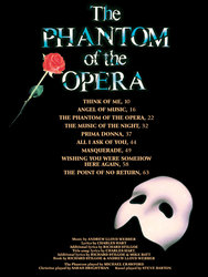 PHANTOM OF THE OPERA  - písničky z muzikálu v úpravě klavír/zpěv/akordy