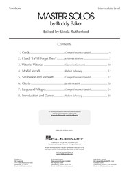 MASTER SOLOS FOR TROMBONE + CD / trombon (pozoun) a klavír