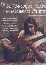 50 Baroque Solos For Classical Guitar + Audio Online / kytara + tabulatura