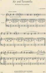 AIR AND TARANTELLA clarinet trio with piano acc. / trio pro klarinet a klavír