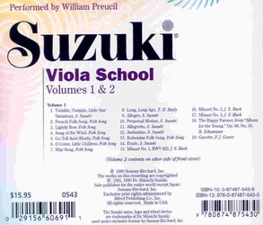 Suzuki Viola School 1 a 2 - CD
