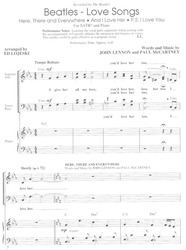 BEATLES LOVE SONGS / SATB* + piano/chords