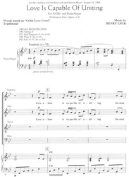 LOVE IS CAPABLE OF UNITING / SATB*