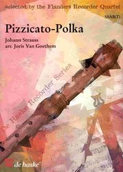 Hal Leonard MGB Distribution PIZZICATO-POLKA by Johann Strauss / kvartet zobcových fléten (SSAB(T))