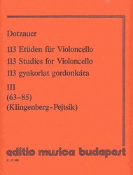 EDITIO MUSICA BUDAPEST Music P Dotzauer - 113 Studies for Violoncello, book 3 (studies 63-85)