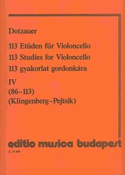 EDITIO MUSICA BUDAPEST Music P Dotzauer - 113 Studies for Violoncello, book 4 (studies 86-113)