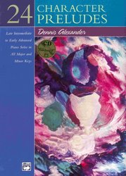 24 Character Preludes by Dennis Alexander + CD / sólo klavír