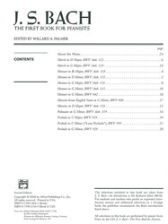 J. S. BACH + CD the first book for pianists