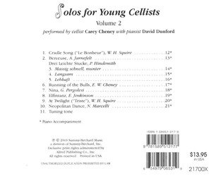 SOLOS FOR YOUNG CELLISTS 2 - CD s klavírním doprovodem