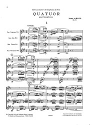 Absil: Quatuor pour saxophones Op.31 / saxofonový kvartet  SATB