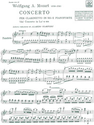 MOZART - CONCERTO in Bb, Op.107, K.622 for Clarinet and Piano / klarinet a klavír