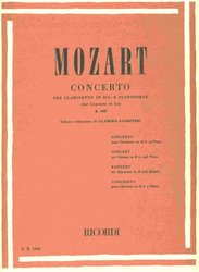 RICORDI MOZART - CONCERTO in Bb, Op.107, K.622  for Clarinet and Piano