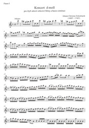 Koncert d moll pro čtyři altové zobcové flétny a basso continuo - J.Ch.Schickhardt