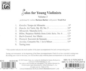 SOLOS FOR YOUNG VIOLINISTS 3 - CD s klavírním doprovodem
