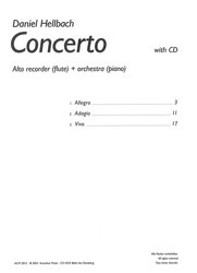 Hellbach: Concerto + CD / altová zobcová flétna (příčná flétna) a klavír