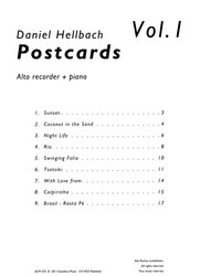 Hellbach: Postcards 1 + CD / altová zobcová flétna a klavír