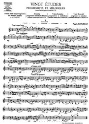 Jeanjean: Etudes Progressives &amp; Melodiques 1 / 20 snadnějších progresivních a melodických etud pro klarinet