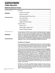 Gershwin: THREE PRELUDES for the Piano + CD / tři preludia pro středně a více pokročilé klavíristy