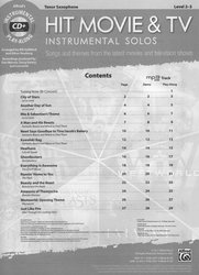 Hit Movie &amp; TV Instrumental Solos + CD / tenorový saxofon a klavír (PDF)