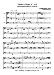 Mozart: Trio in A Major, K.305 / příčná flétna, housle a violoncello