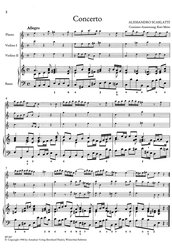 Scarlatti, Alessandro: Concerto in a-moll / altová zobcová flétna (příčná flétna), 2x housle a basso continuo (klavír, violoncello)