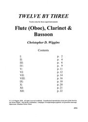 Wiggins: TWELVE BY THREE op. 108 / příčná flétna (hoboj), klarinet a fagot