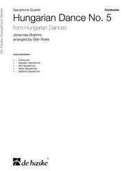 Hungarian Dance No. 5 (Maďarský tanec č.5) / saxofonový kvartet (SATB)