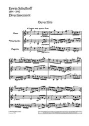 Schulhoff: Divertissement pro hoboj, klarinet a fagot / partitura