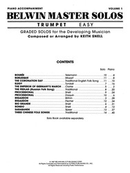 BELWIN MASTER SOLOS EASY TRUMPET / trumpeta - klavírní doprovod