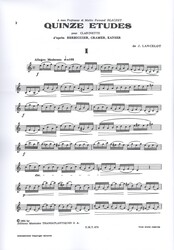 QUINZE ETUDES by Jacques LANCELOT / 15 etud pro klarinet