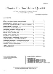 Classics for Trombone Quartet / partitura