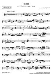 Crusell: RONDO for 2 Clarinets and String Quartet / dva klarinety a klavír