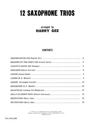 12 SAXOPHONES TRIOS ( AAA or AAT ) / 12 skladeb pro 3 saxofony