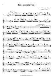 Pepusch: Triová sonáta F dur / 2 altové zobcové flétny (příčné flétny) + basso continuo (klavír, violoncello)