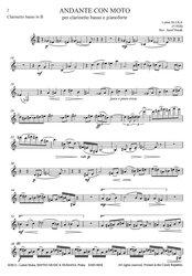 Sluka: ANDANTE CON MOTO per clarinetto basso e pianoforte / basový klarinet a klavír