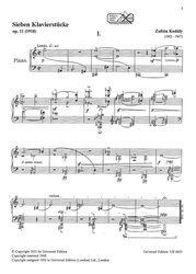Kodály: Seiben Klavierstucke op.11 / klavír - sedm skladeb