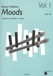 MOODS 1 by Daniel Hellbach + CD / 10 skladeb pro dvě zobcové flétny a klavír