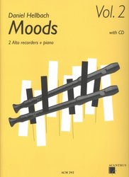 MOODS 2 by Daniel Hellbach + CD / 10 skladeb pro dvě altové zobcové flétny a klavír