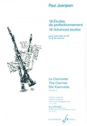 18 Etudes de perfectionnement by Paul Jeanjean pour clarinette / klarinet